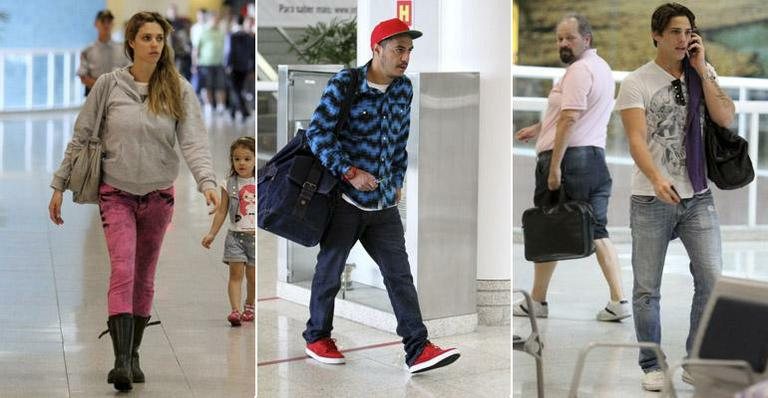 Fernanda Lima, Marcelo D2 e Rômulo Arantes Neto no Aeroporto Santos Dumont - Leotty Junior/AgNews