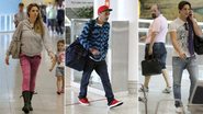 Fernanda Lima, Marcelo D2 e Rômulo Arantes Neto no Aeroporto Santos Dumont - Leotty Junior/AgNews