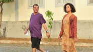 Jorge Fernando e Heloísa Perissé nas gravações da minissérie sobre Dercy Gonçalves - Reprodução / TV Globo