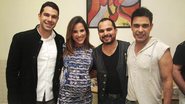 Grávida de seis meses, Wanessa, com o marido, Marcus Buaiz, leva seu carinho ao tio e ao pai.