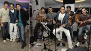 Fábio à frente dos músicos Milton Guedes, o baterista Pepê Santos, o baixista Johnny Leotti e Fernando Monteiro, guitarra. O ator entre os colegas Gustavo Leão e Bruno Miguel. - Ivan Faria