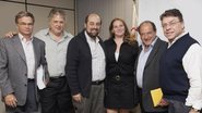 Mário Fleck, Ricardo Berkiensztat, Boris Ber, Renata Plapler, Charles Tawil e Alberto Milkewitz em debate para jovens da comunidade judaica, em São Paulo.