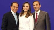 João Doria Jr. Entrevista Monica Iozzi e Alexander Triebnigg em seu programa na Band, em São Paulo.