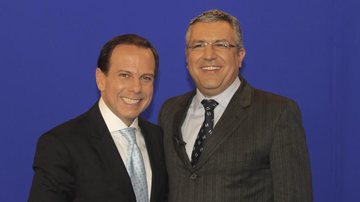 João Doria Jr. Grava com o ministro da Saúde, Alexandre Padilha, para a atração da Band, em SP.