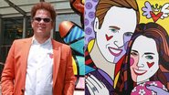 Romero Britto e o retrato que fez do príncipe William e Kate Middleton - Reprodução / Twitter