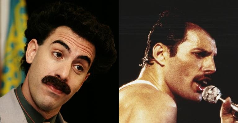 Sacha Baron Cohen e Freddie Mercury - Getty Images