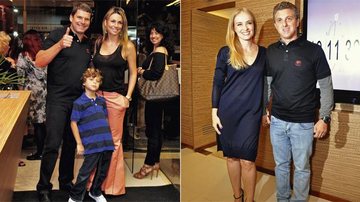 Alexandre Accioly com a mulher, Renata, e o filho Antonio na inauguração da academia. Angélica parabeniza o marido, Huck. - Roberto Teixeira