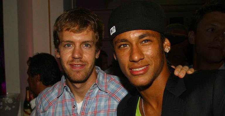 Neymar ao lado de Sebastian Vettel, piloto de Fórmula 1 - Carsten Horst