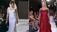 Vestida de noiva, a atriz faz sucesso na passarela carioca. A elegância de Ana De Biase com um modelo tomara que caia vermelho. - Roberto Filho / Agnews