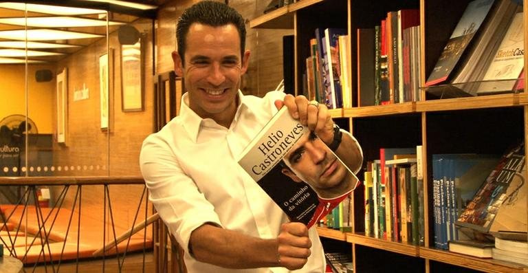 Helio Castroneves lança livro 'A Caminho da Vitória' em São Paulo - Reprodução/TV CARAS