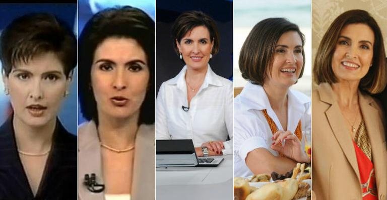 Fátima Bernardes e seus diferentes cortes de cabelo na bancada do 'Jornal Nacional' - Reprodução/ Divulgação Rede Globo