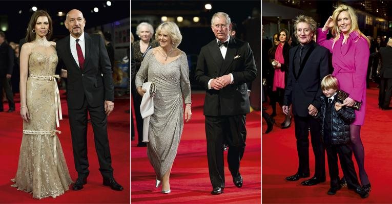 Daniela Lavender e sir Ben Kingsley, Camilla e príncipe Charles, Rod Stewart, Penny Lancaster e Alastair - Reuters