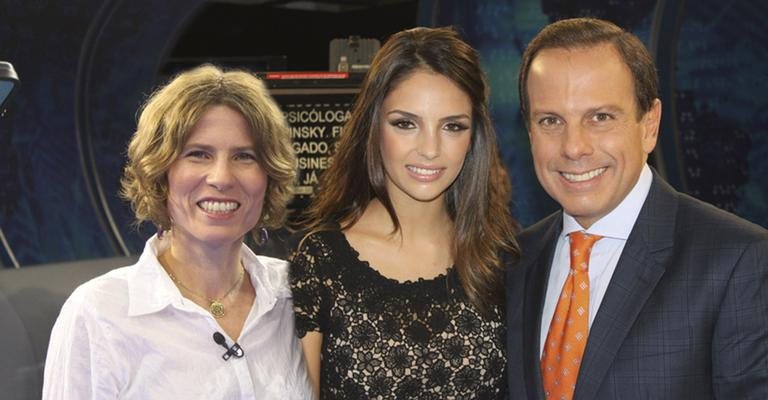 Ilana Pinsky e Carol Célico são recebidas por João Doria Jr., em atração da Band, SP.