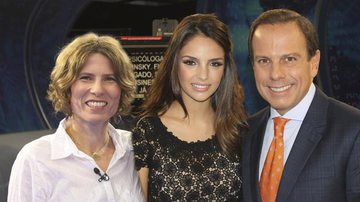 Ilana Pinsky e Carol Célico são recebidas por João Doria Jr., em atração da Band, SP.