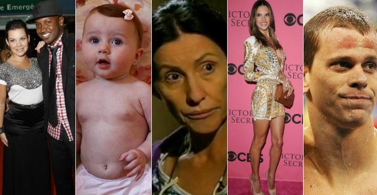 Fernanda Souza e Thiaguinho; Ella Felipa, filha de Fábio Assunção; Cássia Kis Magro; a  modelo Alessandra Ambrosio e o nadador Cesar Cielo - The Grosby Group/ Reuters/ Reprodução/ Divulgação/ Arquivo CARAS