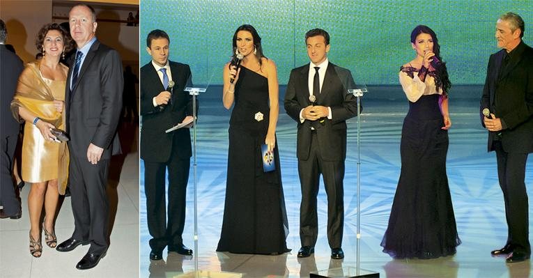 Mano Menezes e sua Maria Inês prestigiam o Prêmio Craque do Brasileirão 2011, em SP. No palco, os apresentadores Tiago Leifert, Glenda Kozlowski e Luciano Huck com os artistas Paula Fernandes e Zé Ramalho. - Fábio Miranda