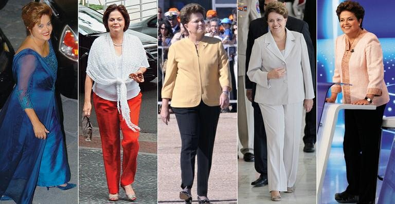 O estilo da aniversariante Dilma Rousseff - Fotomontagem