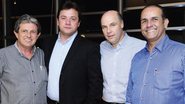 Os executivos Nelson Dalcanale, Wesley Mendonça Batista, Gilberto Xandó e Renato Costa em evento de empresa de processamento animal, na sede do estabelecimento, SP.