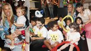 Com o filho, Galisteu curte a festa de Natal em prol da Associação de Assistência à Criança Deficiente. Ao lado da anfitriã, Deborah Ventura, ela participa das brincadeiras com a meninada. - Manuela Scarpa