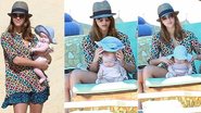 Jessica Alba na praia com as filhas - GrosbyGroup