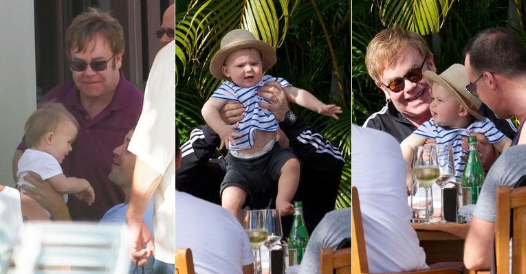 Elton John brinca com o filho, Zachary, no Hawai - The Grosby Group