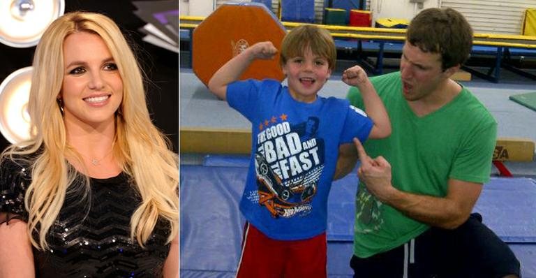 Britney Spears e Sean Preston com o professor de Educação Física - Getty Images e Reprodução/Twitter