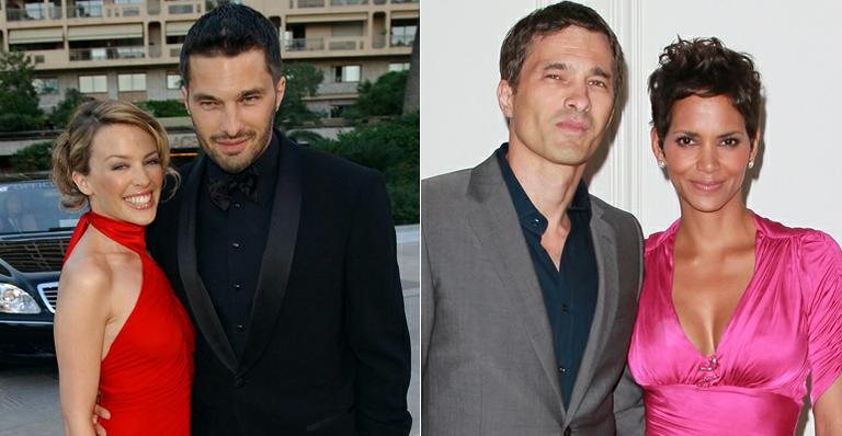 Kylie Minogue com Olivier Martinez e Halle Berry com Olivier Martinez - Getty Images