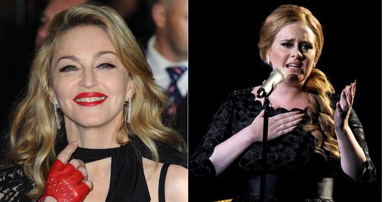 Madonna se rende ao talento de Adele - Foto Montagem