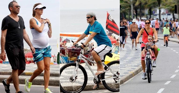 Famosos fazem exercícios na orla do Rio de Janeiro - Wallace Barbosa/AgNews e J.Humberto / AgNew