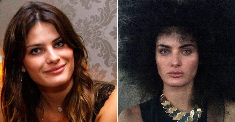 Isabeli Fontana divulga foto com peruca black power em seu perfil do Twitter - Fotomontagem