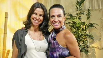 A nutricionista Camila Freitas é recebida pela apresentadora Claudia Tenório, na Rede Vida, em SP.