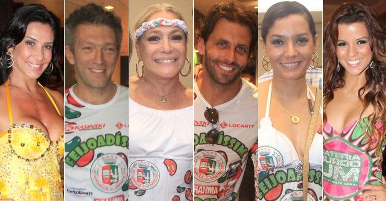 Scheila Carvalho, Vincent Cassel, Susana Vieira, Henri Castelli, Mônica Carvalho e Renata Santos foram algumas das celebridades que prestigiaram as feijoadas da Grande Rio e da Mangueira - AgNews