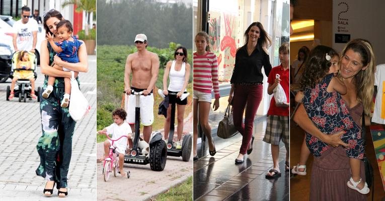 Famosos curtem o domingo ao lado da família - Foto Montagem