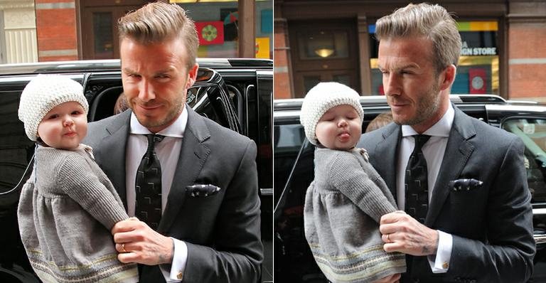 Harper Seven no colo do papai David Beckham - Splash News