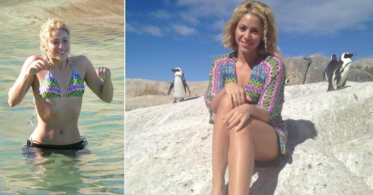 Shakira se diverte ao lado de pinguins na África do Sul - Reprodução/The Grosby Group/Facebook