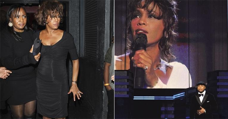 No domingo, LL Cool J faz tributo a Whitney na cerimônia do Grammy. No dia anterior à tragédia, ela vai a boate de L.A. com uma amiga e aparenta estar transfigurada. - Getty Images