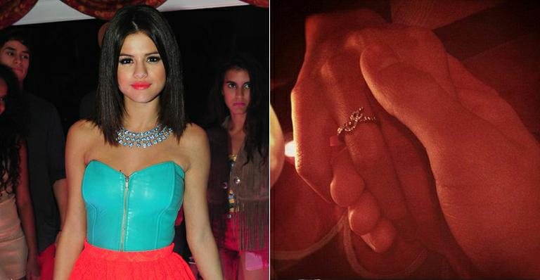 Selena Gomez exibe anel de diamantes que recebeu no Valentine's Day - Reprodução Twitter