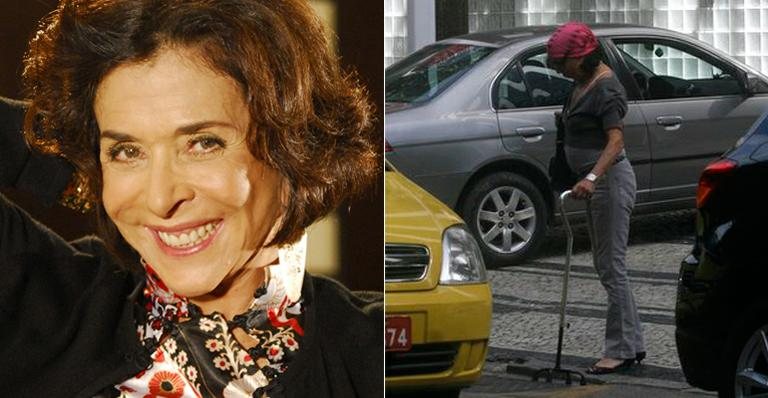 Betty Faria circula com muleta no Rio de Janeiro - TV Globo; Edson Teófilo / PhotoRioNews