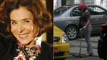 Betty Faria circula com muleta no Rio de Janeiro - TV Globo; Edson Teófilo / PhotoRioNews