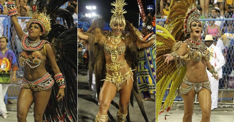 Quitéria Chagas, Sabrina Sato e Luize Altenhofen no desfile da Vila Isabel