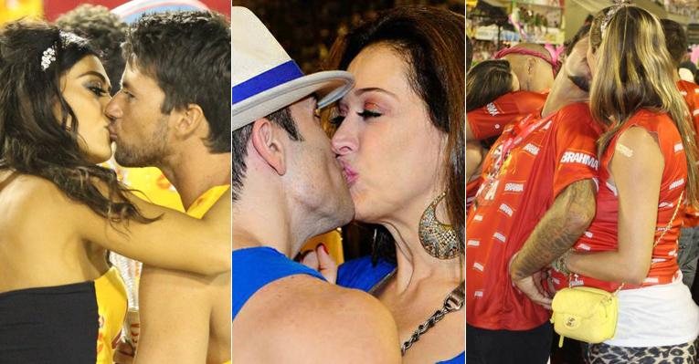 Famosos aos beijos no carnaval do Rio - Fotomontagem