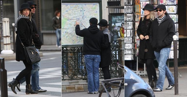 Agasalhados, Bruno Mazzeo e Juliana Didone caminham pelas ruas de Paris - The Grosby Group