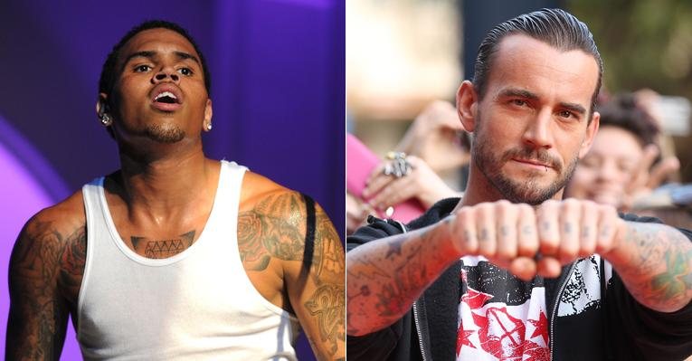 Chris Brown e o lutador CM Punk - Getty Images