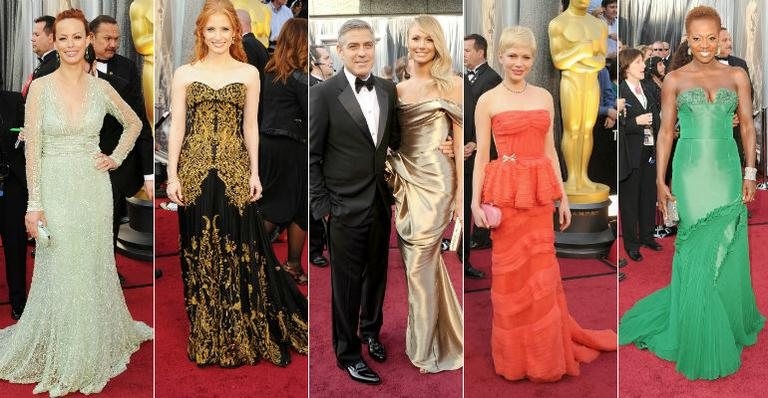 Bèrènice Bejo, Jessica Chastain, George Clooney e Stacy Keibler, Michelle Williams e Viola Davis - Getty Images