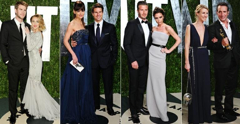 Casais na festa da Vanity Fair após o Oscar 2012 - Getty Images