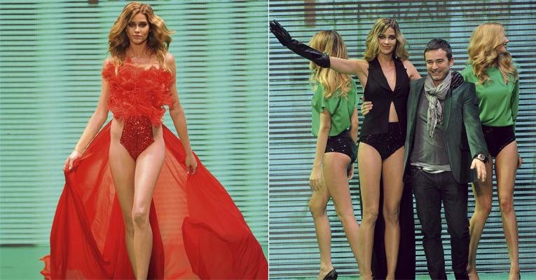 Em Istambul, Ana Beatriz exala sensualidade ao cruzar catwalk de evento de moda. Depois do desfile, o estilista Cengiz Abazoglu recebe elogios da mineira. - QUEEN INTERNATIONAL