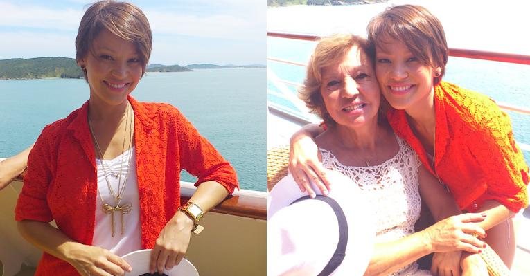 Geovanna Tominaga e sua mãe, dona Nazaré, no cruzeiro de Zezé Di Camargo e Luciano - Adriana Trujillo