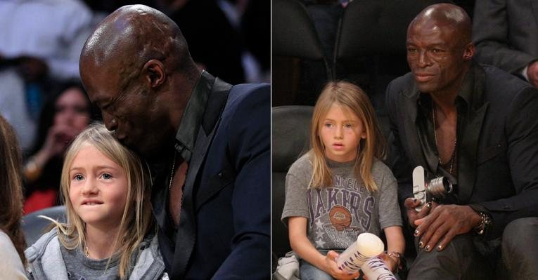 Seal com a filha Leni em jogo de basquete - Reuters e Splash News