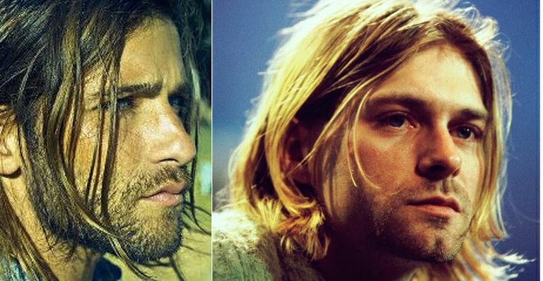 Novo visual de Bruno Gagliasso foi inspirado no cantor Kurt Cobain - Reprodução / Facebook; Getty Images