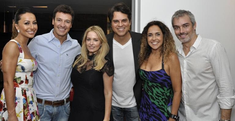 Sabrina, Rodrigo, Luciana e Juan Alba em jantar na casa de Daniela Mercury e Marco Scabia - João Liberato/Divulgação